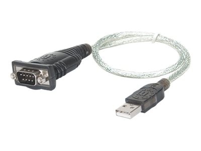 IC Intracom Manhattan USB-A to Serial Converter cable, 45cm, Male to Male, Serial/RS232/COM/DB9, Pro