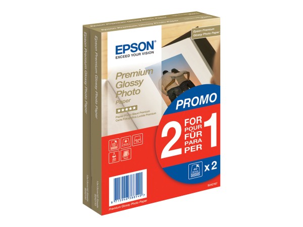 Epson Premium Glossy Photo Paper BOGOF - Glänzend - 100 x 150 mm - 255 g/m² - 40 Blatt Fotopapier (P