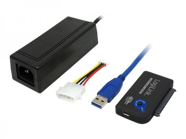 LogiLink Adapter USB 3.0 to SATA with OTB - Speicher-Controller mit Datenanzeige, Netzanzeige, OneTo