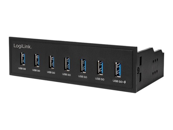 LogiLink USB 3.0 hub, 7-port 5.25" internal, with fast charging port - Hub - 6 x SuperSpeed USB 3.0