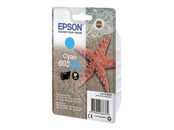 Epson 603XL - 4 ml - XL - Cyan - Original - Blisterverpackung