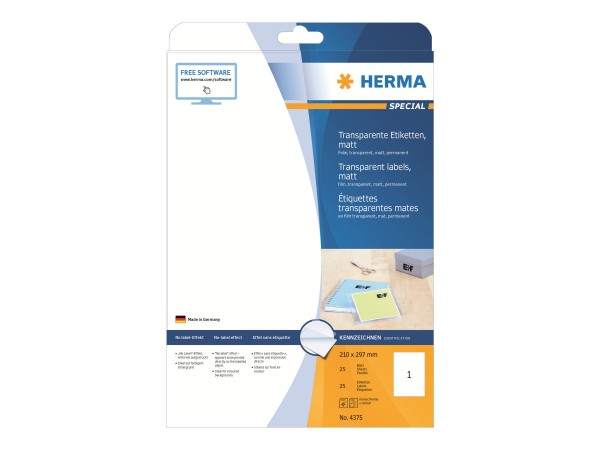 HERMA Special - Matt - permanent selbstklebend - durchsichtig - A4 (210 x 297 mm)