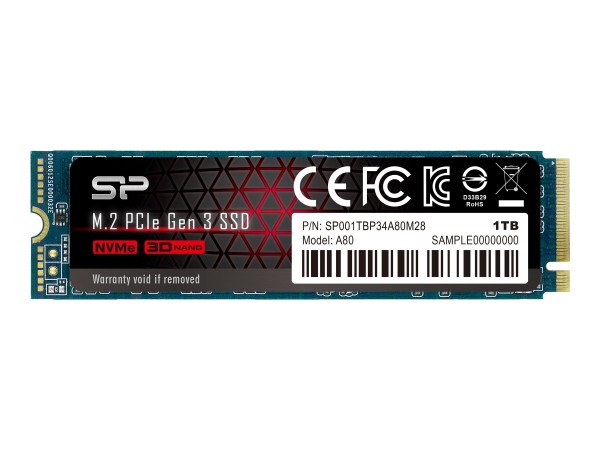 Silicon Power P34A80 - 1 TB SSD - intern - M.2 2280 - PCI Express 3.0 x4 (NVMe)