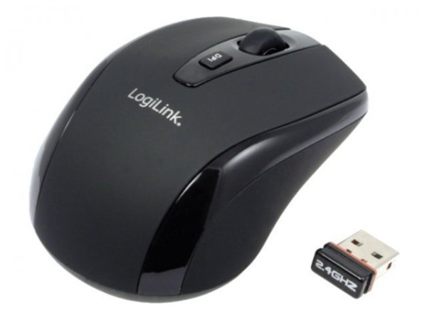 LogiLink Maus Optical Wireless 2.4 GHz Mini - Maus - optisch - 3 Tasten - kabellos - 2.4 GHz - kabel