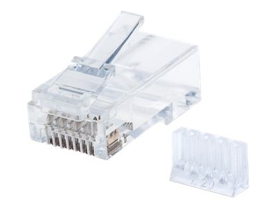 Intellinet RJ45 Modular Plugs, Cat6, UTP, 3-prong, for solid wire, 15 ? gold plated contacts, 90 pac