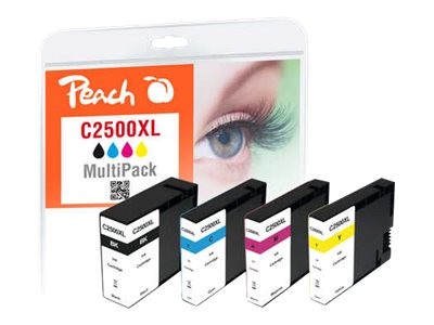 Peach Combi-Pack C2500XL - 4er-Pack - Schwarz, Gelb, Cyan, Magenta - Tintenpatrone (Alternative zu: