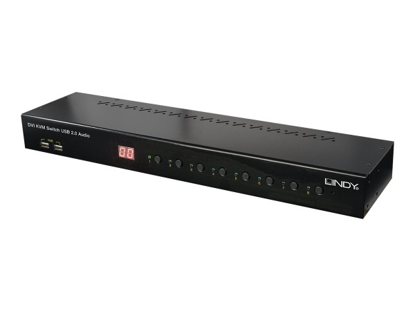 Lindy KVM Switch Pro USB 2.0 Audio DVI-I - KVM-/Audio-/USB-Switch