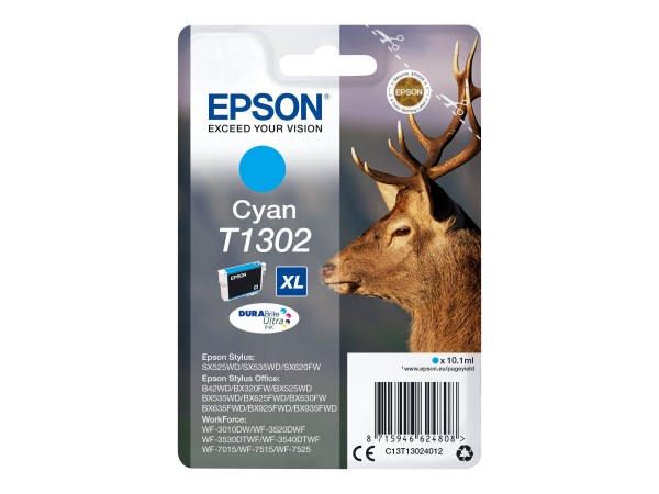 Epson T1302 - 10.1 ml - Cyan - Original - Blister mit RF- / aktustischem Alarmsignal