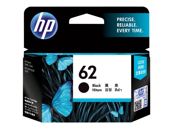 HP 62 - Schwarz - Original - Tintenpatrone - für Envy 55XX, 56XX, 76XX