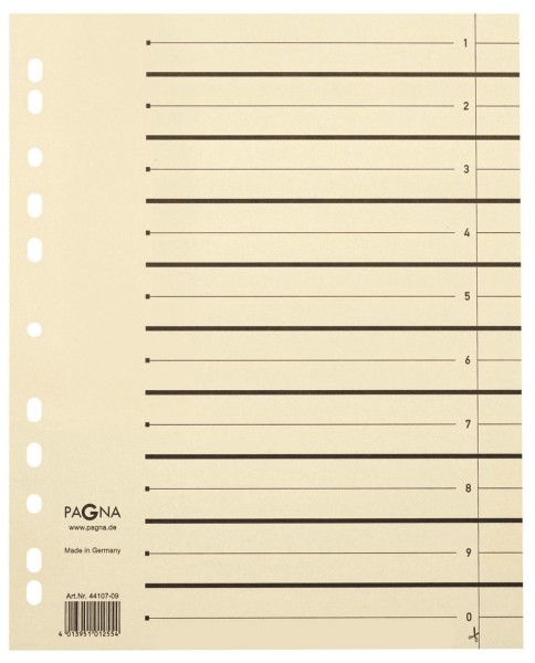 Pagna Trennblätter DIN A4 Kraftkarton beige 44108-09 - A4 - Beige - Pappe - A4 - 100 Stück(e)