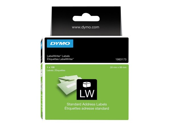 Dymo LabelWriter Standard - Selbstklebend - weiß - 28 x 89 mm 130 Etikett(en) (1 Rolle(n)