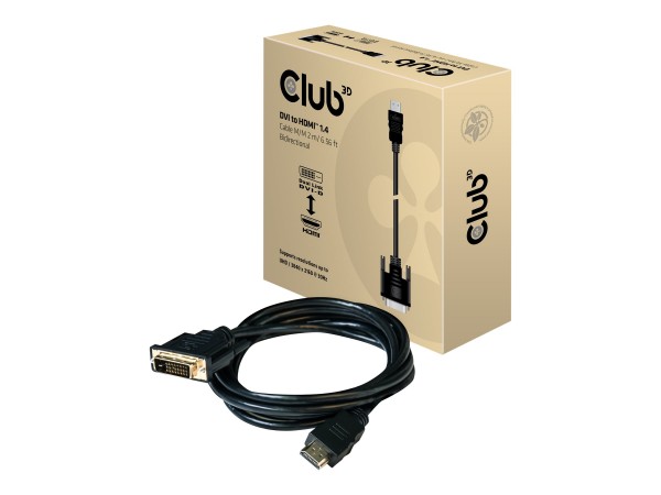 Club 3D CAC-1210 - Videokabel - Dual Link - HDMI / DVI - DVI-D (M)