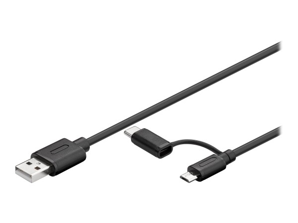 Wentronic goobay 2in1 - USB-Kabel - USB (M) bis Micro-USB Typ B, USB-C