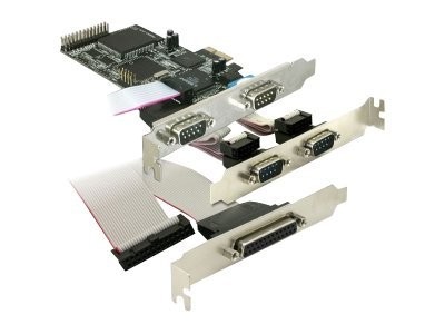 Delock PCI Express card 4 x serial, 1x parallel