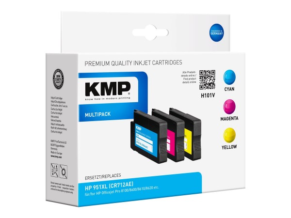 KMP MULTIPACK H101V - 3er-Pack - Gelb, Cyan, Magenta - Tintenpatrone (Alternative zu: HP 951XL, HP C