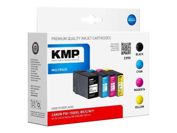 KMP MULTIPACK C99V - 4er-Pack - Schwarz, Gelb, Cyan, Magenta - Tintenpatrone (Alternative zu: Canon
