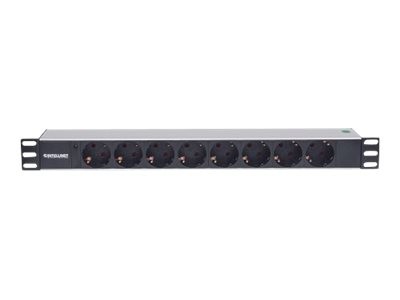 Intellinet 19" 1.5U Rackmount 8-Way Power Strip - German Type"", With LED Indicator Only, No Surge P