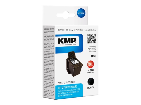 KMP H13 - 19 ml - Schwarz - Tintenpatrone (Alternative zu: HP 27, HP C8727AE)