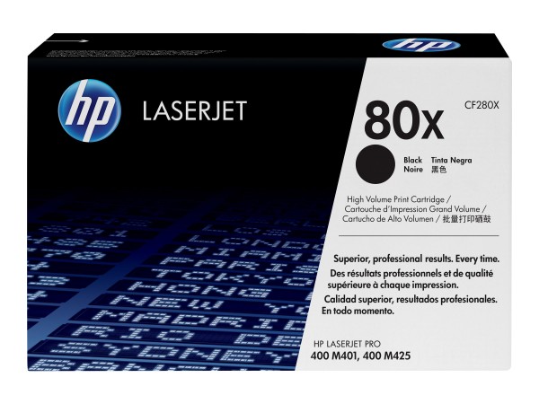 HP 80x - Hohe Ergiebigkeit - Schwarz - Original - LaserJet - Tonerpatrone (CF280X)