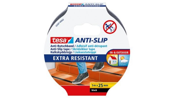 Tesa 55587-02 - Non-slip bath strip - Erwachsene - Schwarz - 25 mm