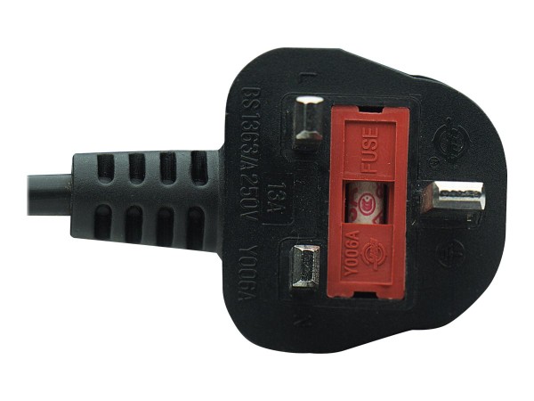 Manhattan Stromkabel, C7 auf BS 1363 (3-pol. UK-Stecker), 1,8 m, schwarz - Stromkabel - IEC 60320 C7