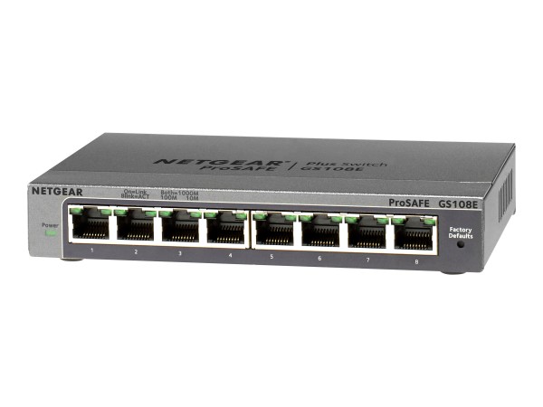 Netgear Plus GS108Ev3 - Switch - 8 x 10/100/1000