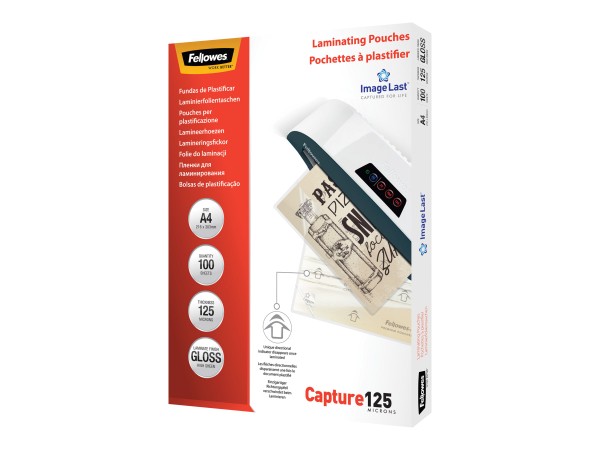 Fellowes Laminating Pouches Capture 125 micron - 100er-Pack - glänzend - A4 (210 x 297 mm)