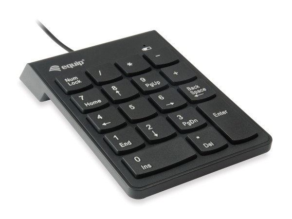 equip USB Nummernblock Tastatur - Keypad - USB - Universal - Schwarz - Kunststoff - 1,35 m - CE