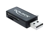 Delock Micro USB OTG Card Reader + USB A male - Kartenleser (MMC, SD, microSD, SDHC, microSDHC, SDXC