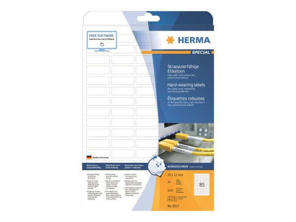HERMA Special - Matt - selbstklebend - weiß - 37 x 13 mm 2125 Etikett(en) (25 Bogen x 85)