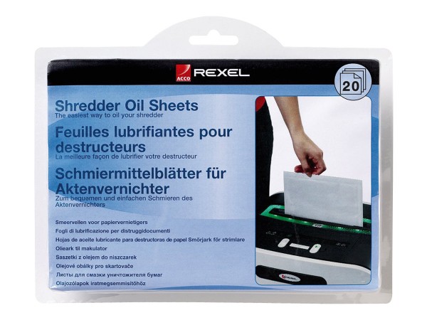 Rexel Schredder-Ölblätter (Packung mit 20)