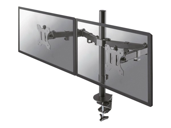 NewStar Full Motion Dual Desk Mount (clamp & grommet) for two 10-27" Monitor Screens, Height Adjusta