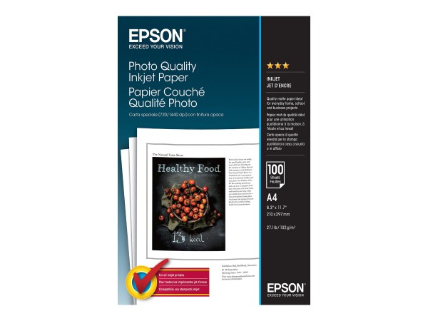 Epson Photo Quality Ink Jet Paper - Matt - beschichtet - Pure White - A4 (210 x 297 mm)