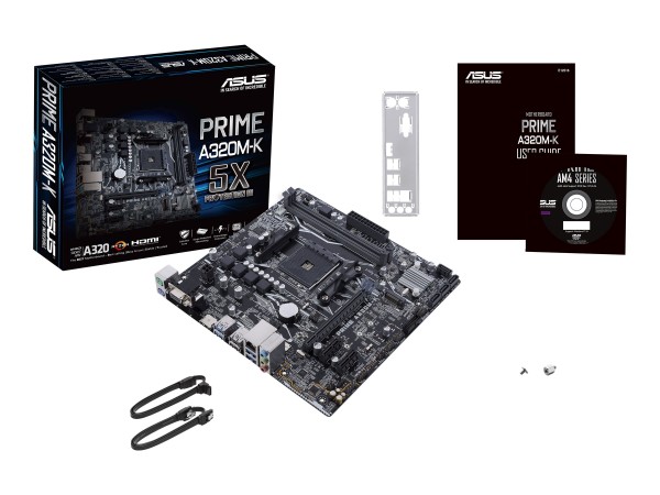 ASUS PRIME A320M-K - Motherboard - micro ATX - Socket AM4 - AMD A320 - USB 3.0 - Gigabit LAN - Onboa