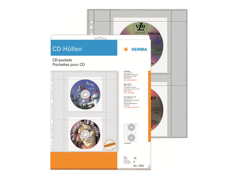 Herma Cd Hulle Kapazitat 2 Cd Durchsichtig Packung Mit 10 Papierhulle Zubehor Cd Dvd Rohlinge Verbrauchsmaterial Boosta At