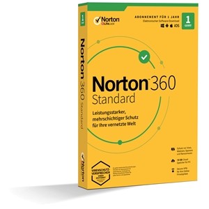 Symantec Norton 360 Standard - Box-Pack (1 Jahr) - 1 Gerät, 10 GB Cloud-Speicherplatz