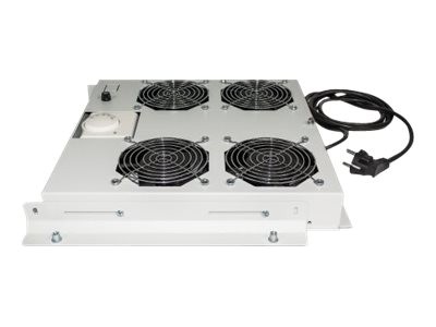 Intellinet "4-Fan Ventilation Unit for 19"" Racks, Roof Mount, with Thermostat, Grey" - Rack-Lüftere
